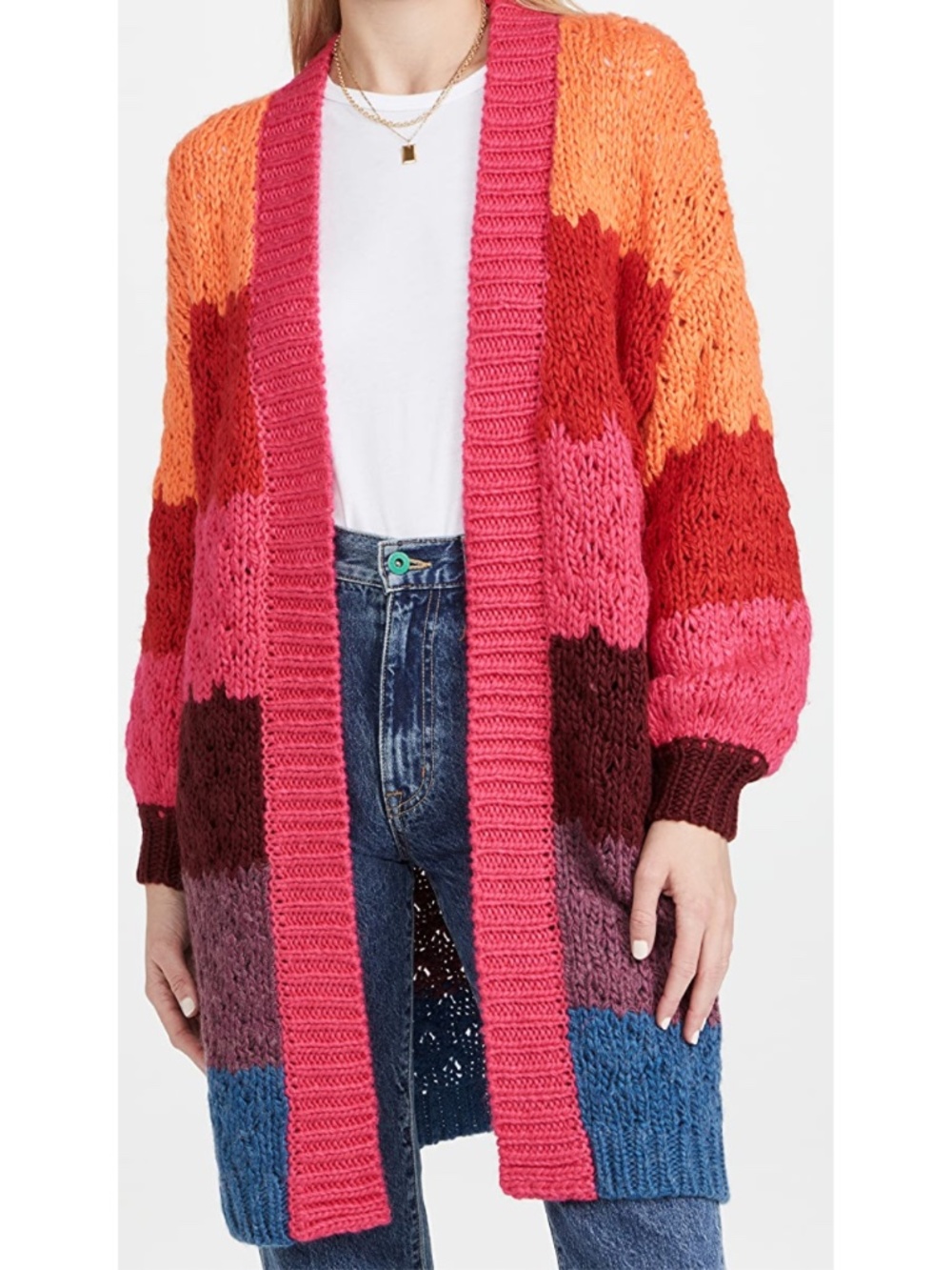NEW Farm Rio Striped Cardigan Multi Small
